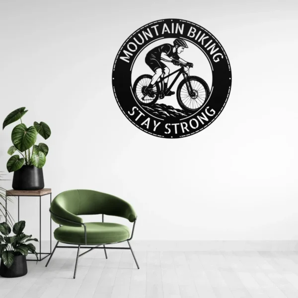 Personalized Mountain Bike Rider Metal Sign Custom Mtb Art Decor Personalized mountain bike rider metal sign in 16 gauge steel for MTB wall decor, custom cycling plaque for garage, riders and gift art.