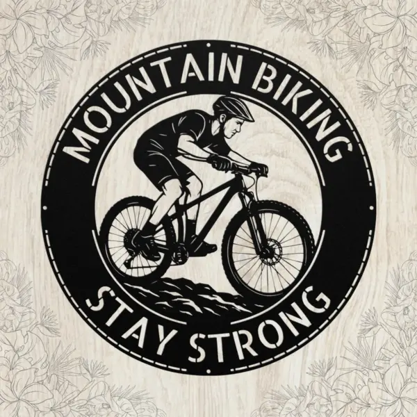 Personalized Mountain Bike Rider Sign Custom Mtb Art Decor Personalized Mountain Bike Rider Sign in 16 gauge steel for MTB wall decor, custom cycling plaque for garage, riders and gift art.