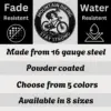 Personalized Mountain Bike Rider Sign in 16 gauge steel for MTB wall decor, custom cycling plaque for garage, riders and gift art.