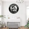 Personalized Mountain Bike Rider Sign in 16 gauge steel for MTB wall decor, custom cycling plaque for garage, riders and gift art.