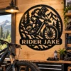 Personalized Mountain Bike Rider Sign Custom Mtb Art Decor Personalized Mountain Bike Rider Sign in 16 gauge steel for MTB wall decor, custom cycling plaque for garage, riders and gift art.