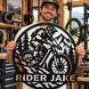 Personalized Mountain Bike Rider Sign Custom Mtb Art Decor Personalized Mountain Bike Rider Sign in 16 gauge steel for MTB wall decor, custom cycling plaque for garage, riders and gift art.