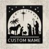 Personalized Nativity Scene Metal Sign Christmas Wall Decor Personalized nativity scene metal art sign in 16 gauge steel for Christmas wall decor, religious home display and custom holiday gift.