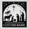 Personalized Nativity Scene Metal Sign Christmas Wall Decor Personalized nativity scene metal art sign in 16 gauge steel for Christmas wall decor, religious home display and custom holiday gift.