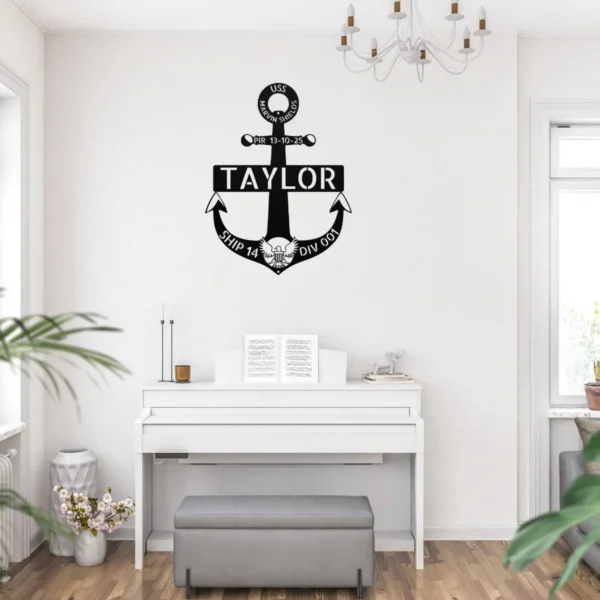 Personalized Navy Boot Camp Pir Metal Art Sign Military Graduation Sailor Gift Personalized Navy PIR metal art sign in 16 gauge steel for boot camp graduation decor, custom sailor wall plaque and Navy military gift.