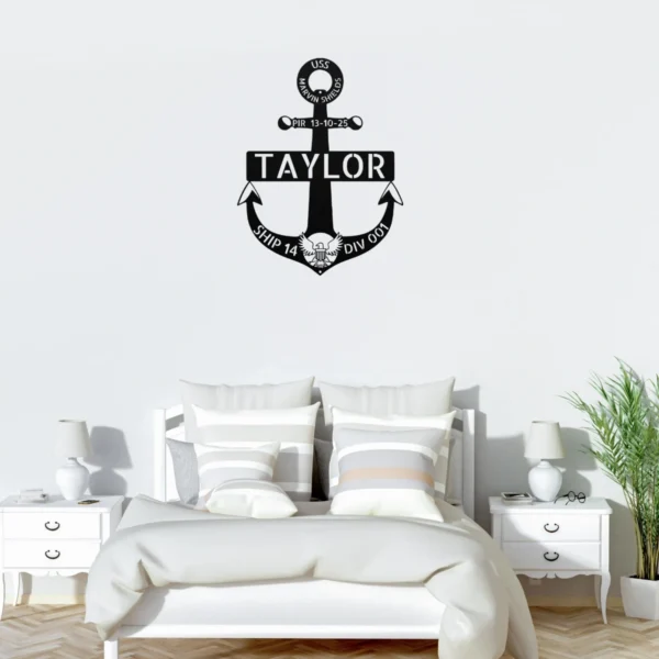 Personalized Navy Boot Camp Pir Metal Art Sign Military Graduation Sailor Gift Personalized Navy PIR metal art sign in 16 gauge steel for boot camp graduation decor, custom sailor wall plaque and Navy military gift.