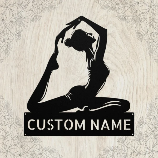 Personalized Pilates Metal Sign Custom Fitness Studio Decor Personalized Pilates metal sign in 16 gauge steel for fitness studio wall decor, custom gym plaque for instructors, home gym and gift art.