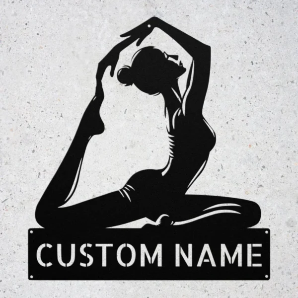 Personalized Pilates Metal Sign Custom Fitness Studio Decor Personalized Pilates metal sign in 16 gauge steel for fitness studio wall decor, custom gym plaque for instructors, home gym and gift art.