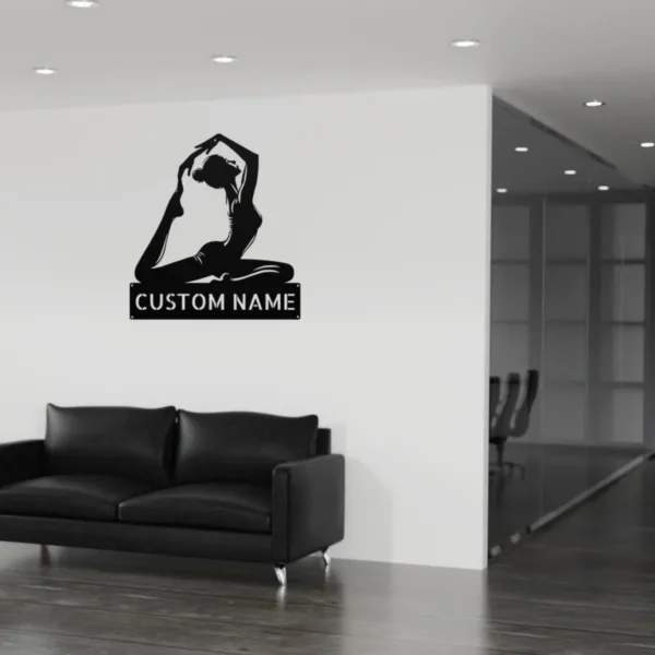 Personalized Pilates Metal Sign Custom Fitness Studio Decor Personalized Pilates metal sign in 16 gauge steel for fitness studio wall decor, custom gym plaque for instructors, home gym and gift art.