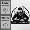 Personalized Scuba Diver Metal Sign Underwater Art Decor Personalized scuba diver metal sign in 16 gauge steel for underwater wall decor, custom ocean plaque for divers, beach home and gift art.
