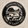Personalized sheep farm metal sign in 16 gauge steel for rustic ranch wall decor, custom farm name plaque for barn, farmhouse and gift art.