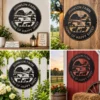 Personalized sheep farm metal sign in 16 gauge steel for rustic ranch wall decor, custom farm name plaque for barn, farmhouse and gift art.