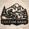 Personalized Snowmobile Metal Sign Winter Wall Art Decor Personalized snowmobile metal sign in 16 gauge steel for winter wall decor, custom rider plaque for cabin, garage and snowmobile gift art.