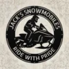 Personalized Snowmobiling Metal Art Sign Winter Sports Wall Decor Personalized snowmobiling metal art sign in 16 gauge steel for winter wall decor, custom rider plaque for cabin, garage and adventure gift art.