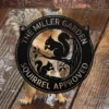 Personalized Squirrels Metal Sign Custom Nature Art Decor Personalized squirrels metal sign in 16 gauge steel for garden wall decor, custom wildlife plaque for outdoor home, nature lover gift art.