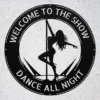Personalized Stripper Metal Sign Custom Bar Decor A custom black laser-cut metal wall sign featuring a sleek exotic dancer silhouette with personalized text engraved smoothly along the upper border.