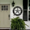 Personalized Texas Star metal sign in 16 gauge steel for rustic Lone Star wall decor, custom family name plaque for ranch, home and gift art.