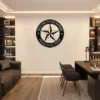 Personalized Texas Star metal sign in 16 gauge steel for rustic Lone Star wall decor, custom family name plaque for ranch, home and gift art.