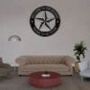 Personalized Texas Star metal sign in 16 gauge steel for rustic Lone Star wall decor, custom family name plaque for ranch, home and gift art.