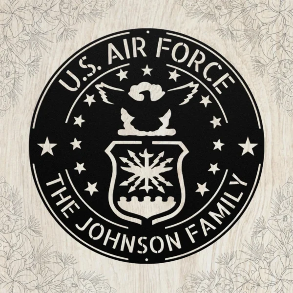 Personalized Us Air Force Metal Sign Custom Military Wall Decor Personalized US Air Force metal sign in 16 gauge steel for military wall decor, custom veteran plaque and patriotic home or office gift.