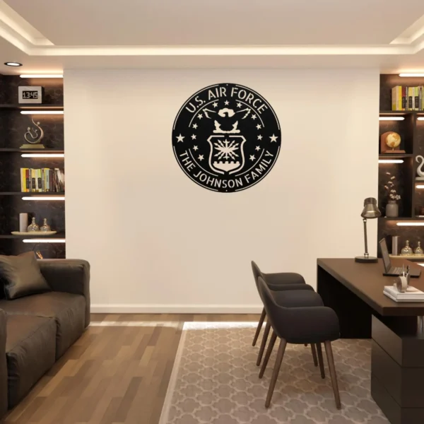 Personalized Us Air Force Metal Sign Custom Military Wall Decor Personalized US Air Force metal sign in 16 gauge steel for military wall decor, custom veteran plaque and patriotic home or office gift.