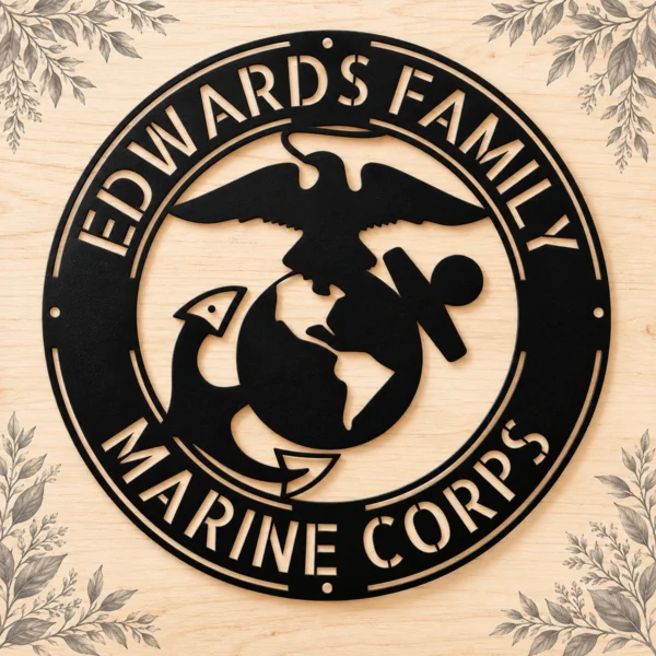 Honor service and sacrifice with a Personalized US Marine Corps Metal Sign for veterans and Marines. A custom wall decor tribute to pride and respect military.