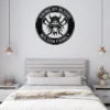 Personalized Viking Raider Metal Art Sign Norse Warrior Decor Personalized Viking raider metal sign in 16 gauge steel for Norse wall decor, custom warrior plaque with axe and shield for cabin and gift art.