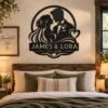 Personalized Wedding Metal Art Sign Custom Marriage Wall Decor Personalized wedding metal art sign in 16 gauge steel for marriage wall decor, custom couple plaque for wedding, bridal and engagement gift art.