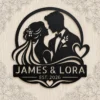 Personalized Wedding Metal Art Sign Custom Marriage Wall Decor Personalized wedding metal art sign in 16 gauge steel for marriage wall decor, custom couple plaque for wedding, bridal and engagement gift art.