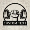 Personalized Weightlifting Metal Sign Custom Gym Wall Art Personalized weightlifting metal sign in 16 gauge steel for gym wall decor, custom fitness plaque for bodybuilders, home gym, and athlete gifts.