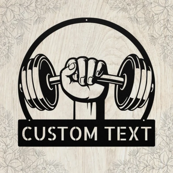 Personalized Weightlifting Metal Sign Custom Gym Wall Art Personalized weightlifting metal sign in 16 gauge steel for gym wall decor, custom fitness plaque for bodybuilders, home gym, and athlete gifts.
