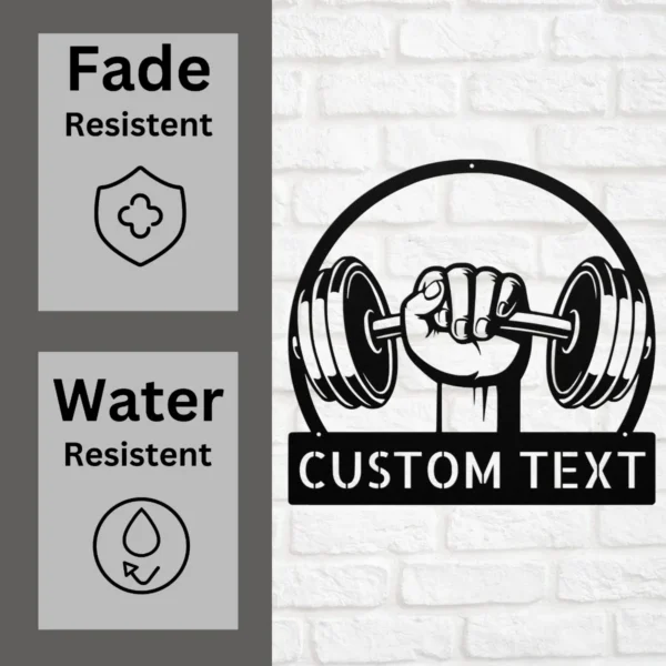 Personalized Weightlifting Metal Sign Custom Gym Wall Art Personalized weightlifting metal sign in 16 gauge steel for gym wall decor, custom fitness plaque for bodybuilders, home gym, and athlete gifts.