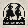 Personalized Western Couple Metal Sign Custom Ranch Wall Art Personalized western couple metal sign in 16 gauge steel for ranch wall decor, custom farmhouse plaque and rustic wedding or anniversary gift.