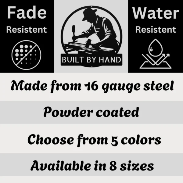 Personalized Woodworking Metal Sign Carpenter Shop Wall Decor Personalized woodworking metal sign in 16 gauge steel for carpenter shop wall decor, custom workshop plaque and woodworker gift art.