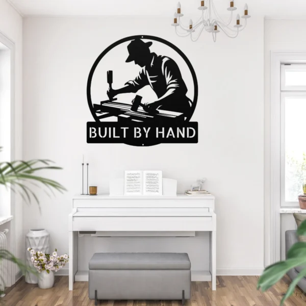 Personalized Woodworking Metal Sign Carpenter Shop Wall Decor Personalized woodworking metal sign in 16 gauge steel for carpenter shop wall decor, custom workshop plaque and woodworker gift art.