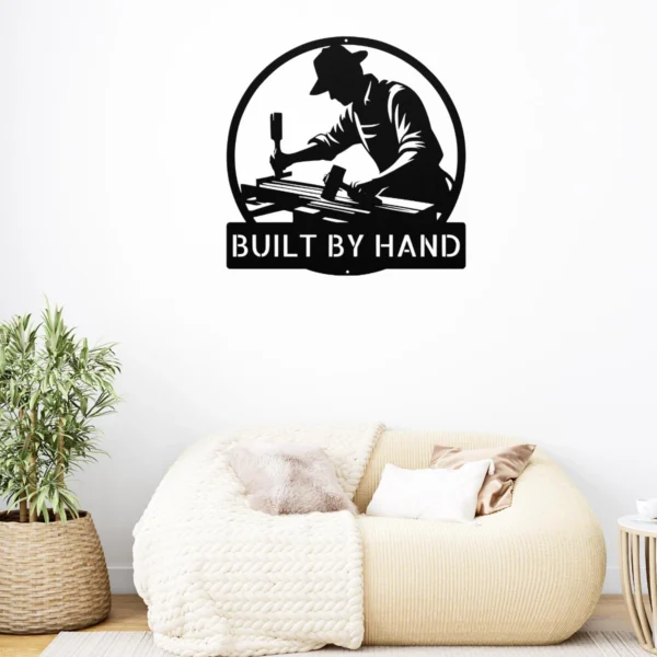 Personalized Woodworking Metal Sign Carpenter Shop Wall Decor Personalized woodworking metal sign in 16 gauge steel for carpenter shop wall decor, custom workshop plaque and woodworker gift art.