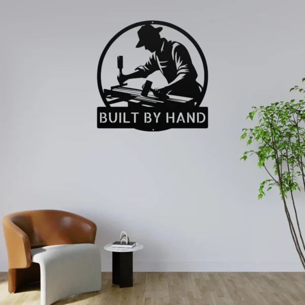 Personalized Woodworking Metal Sign Carpenter Shop Wall Decor Personalized woodworking metal sign in 16 gauge steel for carpenter shop wall decor, custom workshop plaque and woodworker gift art.