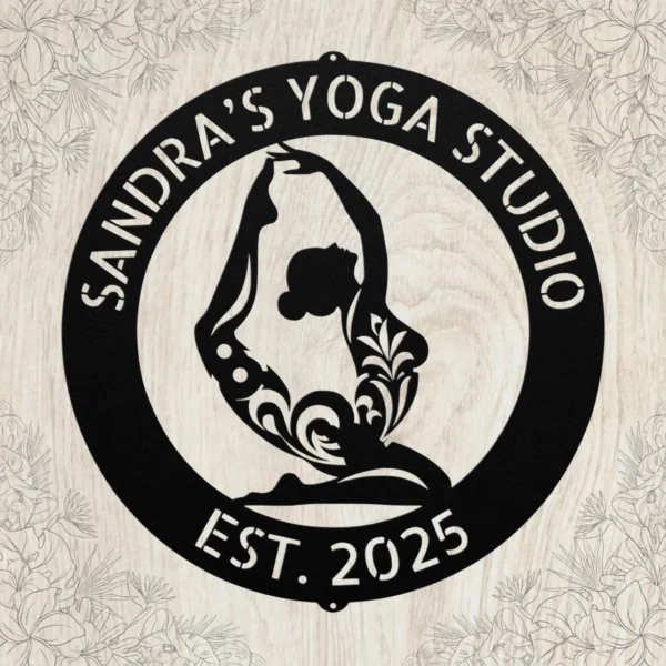 Personalized Yoga Metal Sign – Serenity Wall Decor Personalized Yoga Metal Sign – Serenity Wall Decor