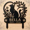 Custom Cat Memorial Metal Stake Sign Personalized Pet Loss Garden Marker Custom cat memorial metal stake sign personalized with cat name and memorial dates, pet loss garden marker for outdoor remembrance and sympathy gifts.