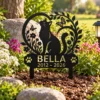 Custom Cat Memorial Metal Stake Sign Personalized Pet Loss Garden Marker Custom cat memorial metal stake sign personalized with cat name and memorial dates, pet loss garden marker for outdoor remembrance and sympathy gifts.