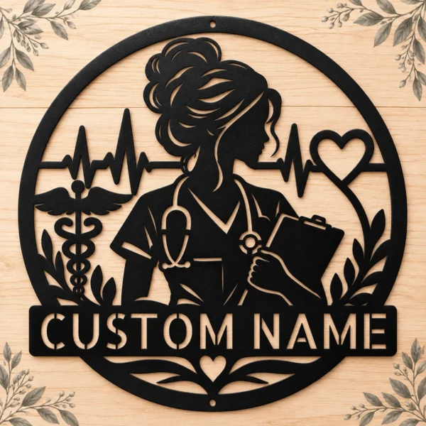 Custom Nurse Metal Sign Personalized Name Rn Lpn Medical Wall Art Gift Custom nurse metal sign in 16 gauge steel with personalized name, RN or LPN medical wall art for nurse home decor, office and gift ideas.