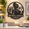 Custom Nurse Metal Sign Personalized Name Rn Lpn Medical Wall Art Gift Custom nurse metal sign in 16 gauge steel with personalized name, RN or LPN medical wall art for nurse home decor, office and gift ideas.