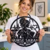 Custom Nurse Metal Sign Personalized Name Rn Lpn Medical Wall Art Gift Custom nurse metal sign in 16 gauge steel with personalized name, RN or LPN medical wall art for nurse home decor, office and gift ideas.