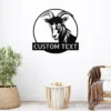 Custom Goat Metal Sign Personalized Name Farmhouse Wall Art Animal Decor Gift Custom goat metal sign in 16 gauge steel with personalized name for farmhouse wall decor, barn, ranch, garden, and goat lover gift art.