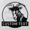 Custom Goat Metal Sign Personalized Name Farmhouse Wall Art Animal Decor Gift Custom goat metal sign in 16 gauge steel with personalized name for farmhouse wall decor, barn, ranch, garden, and goat lover gift art.