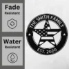 Custom Usa Flag Star Metal Sign Personalized Name Patriotic Wall Art Decor Gift Custom USA flag star metal sign in 16 gauge steel with personalized name for patriotic wall decor, home, garage, workshop, office and gift art.