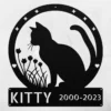 Personalized Cat Memorial Metal Sign Custom Name Pet Bereavement Decor Personalized cat memorial metal sign in 16 gauge steel with custom name for pet remembrance decor, home, garden, and cat lover memorial gift.