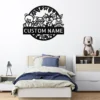 Personalized Woodland Creatures Sign Custom Name Forest Nursery Decor Personalized woodland creatures sign in 16 gauge steel with custom name for forest nursery wall decor, kids room, playroom, cabin and gift art.