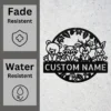 Personalized Woodland Creatures Sign Custom Name Forest Nursery Decor Personalized woodland creatures sign in 16 gauge steel with custom name for forest nursery wall decor, kids room, playroom, cabin and gift art.