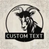 Custom Goat Metal Sign Personalized Name Farmhouse Wall Art Animal Decor Gift Custom goat metal sign in 16 gauge steel with personalized name for farmhouse wall decor, barn, ranch, garden, and goat lover gift art.